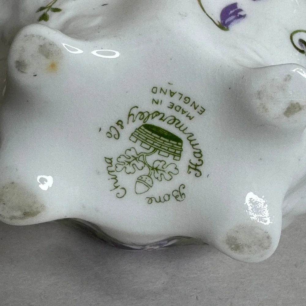 Hammersley & Co Bone China Victorian Violets Creamer Pitcher Gold Trim England